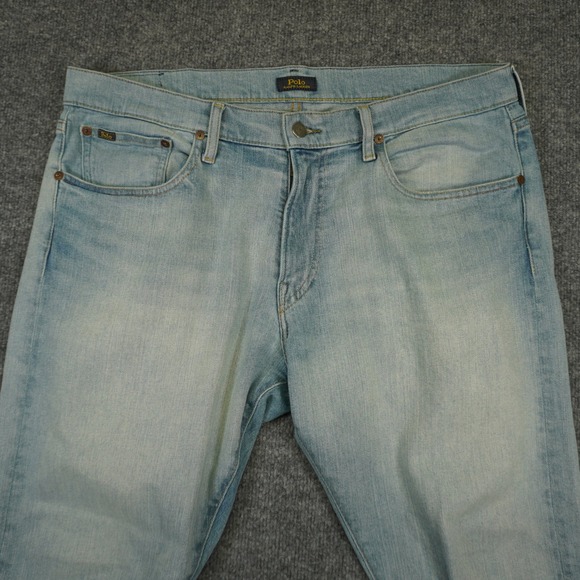 Polo Ralph Lauren Varick Slim Straight Jeans Mens 35x30 (Fits 38x31) Light Blue - Picture 2 of 16